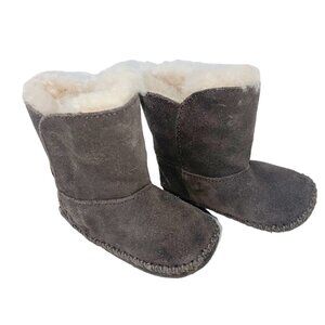 UGG Baby Boots Booties Gray With Fleece Lining Toddler ⅔